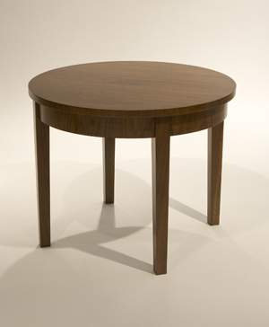 walnut end table-round